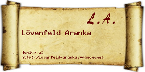 Lövenfeld Aranka névjegykártya